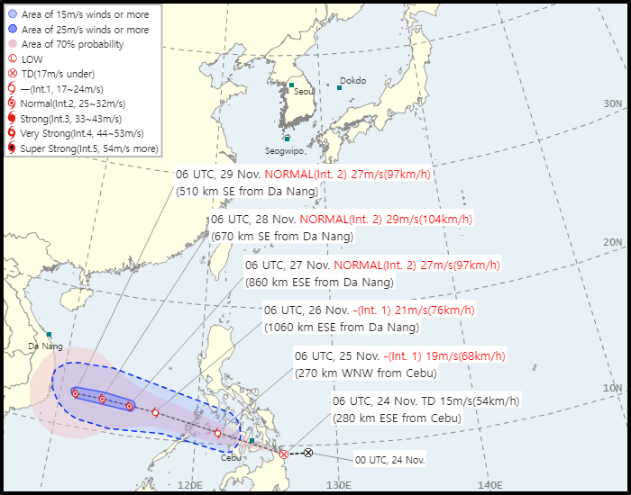 No. 55 Tropical depression route